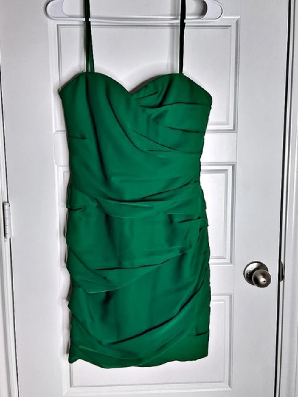 BCBGMAXAZRIA Ruched Strapless Mini Dress in Green Size 8